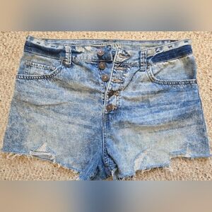Rewash Light Blue Button-Fly Jean Shorts